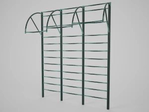 Barra orizzontale per parco giochi dipinta Modello 3D