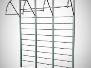 Barra orizzontale per parco giochi dipinta Modello 3D