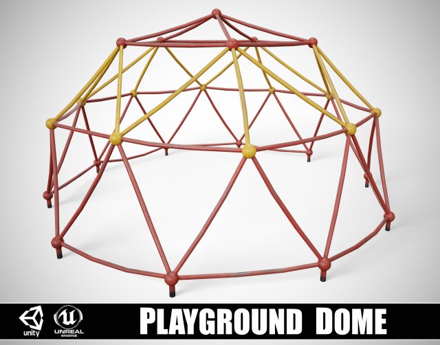 Painted Playground Dome 3D Model .c4d .max .obj .3ds .fbx .stl .blend 