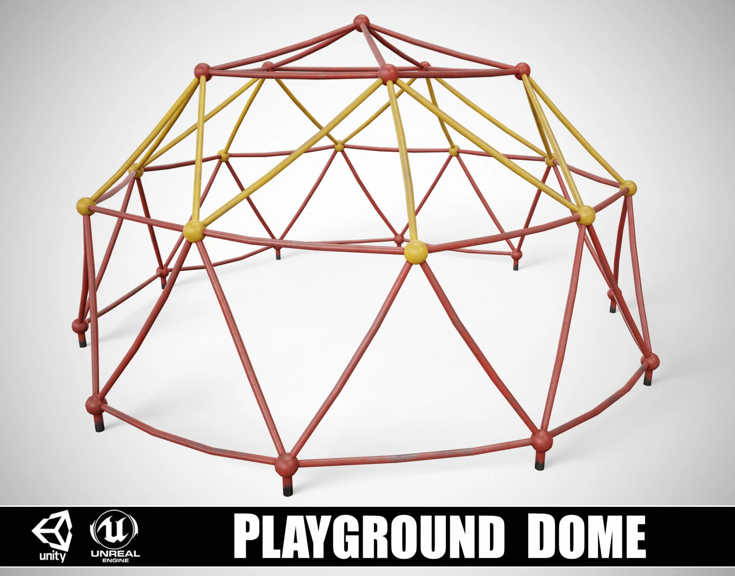Painted Playground Dome 3D Model .c4d .max .obj .3ds .fbx .stl .blend