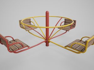 Painted Playground Carousel 1 3D Модель