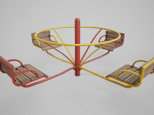 Giostra del parco giochi dipinta 1 Modello 3D