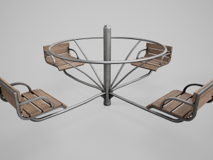 Painted Playground Carousel 1 3D Модель