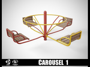 Painted Playground Carousel 1 Modelo 3D