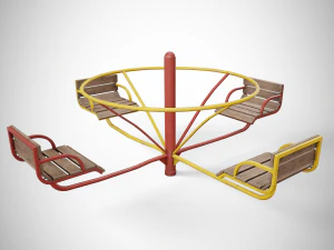 Giostra del parco giochi dipinta 1 Modello 3D