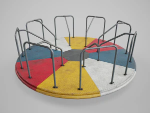 Giostra del parco giochi dipinta 2 Modello 3D