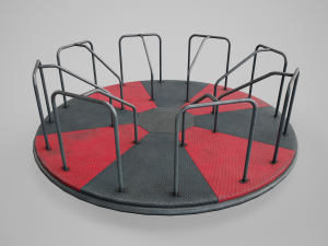 Painted Playground Carousel 2 3D Model