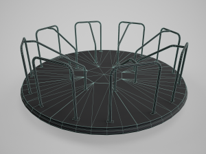 Painted Playground Carousel 2 3D Model