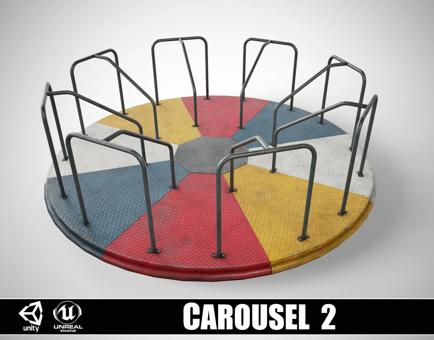 Giostra del parco giochi dipinta 2 Modello 3D .c4d .max .obj .3ds .fbx .stl .blend 