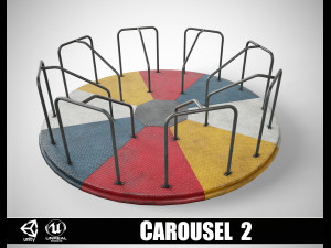 Painted Playground Carousel 2 Modelo 3D