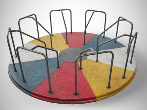 Painted Playground Carousel 2 3D Model