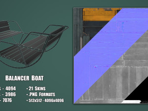 Painted Playground Balancer Boat 3D Model