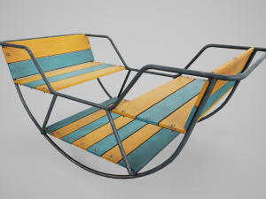 Painted Playground Balancer Boat 3D Model