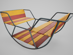 Painted Playground Balancer Boat 3D Model