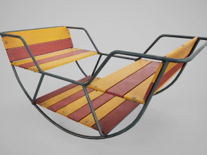 Painted Playground Balancer Boat 3D Model