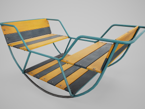 Painted Playground Balancer Boat 3D Model