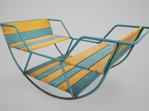 Painted Playground Balancer Boat 3D Model
