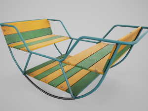 Painted Playground Balancer Boat 3D Model
