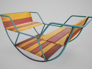 Painted Playground Balancer Boat 3D Model