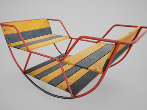 Painted Playground Balancer Boat 3D Model