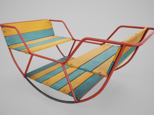 Painted Playground Balancer Boat 3D Model