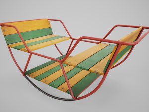 Painted Playground Balancer Boat 3D Model