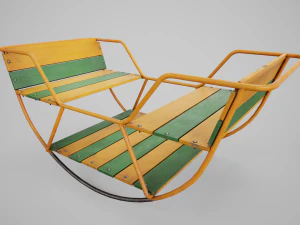 Painted Playground Balancer Boat 3D Model