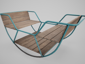 Painted Playground Balancer Boat 3D Model