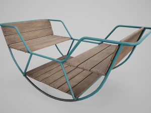 Painted Playground Balancer Boat 3D Model