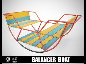 Painted Playground Balancer Boat Modelo 3D
