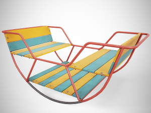 Painted Playground Balancer Boat 3D Model