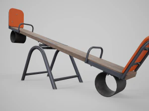 Bilanciatore per altalena per parco giochi dipinto Modello 3D