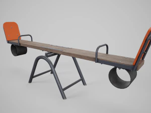 Bilanciatore per altalena per parco giochi dipinto Modello 3D