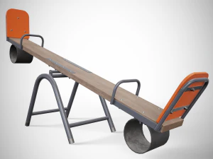 Bilanciatore per altalena per parco giochi dipinto Modello 3D