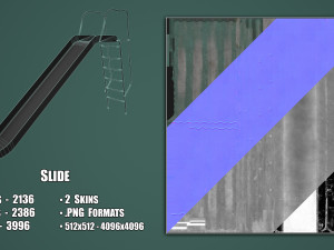 Painted Playground Slide 3D Model