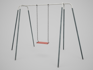 Set of 3 Painted Playground Swings 3D 모델