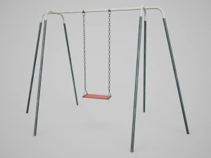 Set of 3 Painted Playground Swings 3D Model