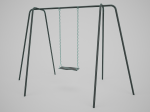 Set of 3 Painted Playground Swings 3D 모델