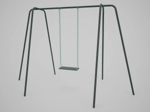 Set of 3 Painted Playground Swings 3D Model
