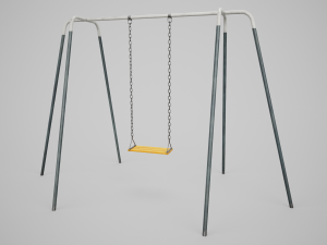Set of 3 Painted Playground Swings 3D 모델