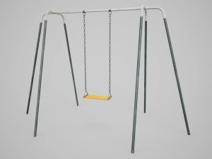 Set of 3 Painted Playground Swings 3D Model