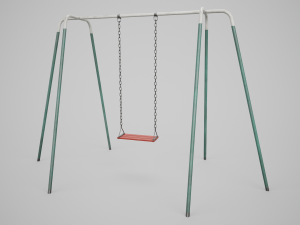 Set of 3 Painted Playground Swings 3D 모델