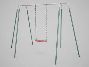 Set of 3 Painted Playground Swings 3D Model
