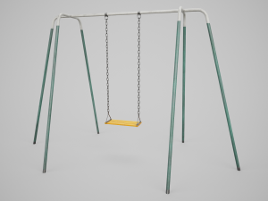 Set of 3 Painted Playground Swings 3D 모델
