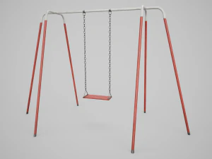 Set of 3 Painted Playground Swings 3D Model