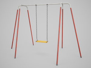 Set of 3 Painted Playground Swings 3D 모델