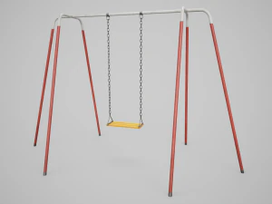 Set of 3 Painted Playground Swings 3D Model
