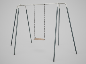 Set of 3 Painted Playground Swings 3D 모델