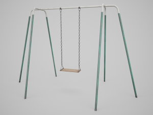 Set of 3 Painted Playground Swings 3D 모델