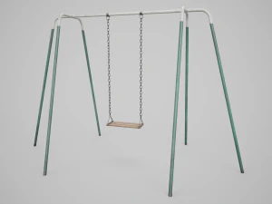 Set of 3 Painted Playground Swings 3D Model
